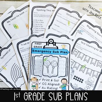 Preview of Emergency Sub Plans for First Grade