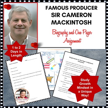 Preview of Emergency Sub Plan Producer Sir Cameron Mackintosh Bio | 1 Pager Assignment