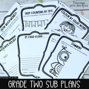 Preview of Grade Two Sub Plans (UK English)