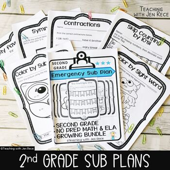 Preview of Emergency Sub Plans for Second Grade