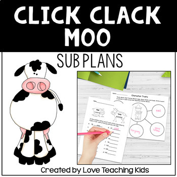 Preview of Emergency Sub Plans 1st grade and 2nd grade - Click Clack Moo Cows That Type