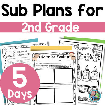 Preview of SUB PLANS Emergency Sub Plans SUBSTITUTE PLANS 2nd Grade Substitute Binder