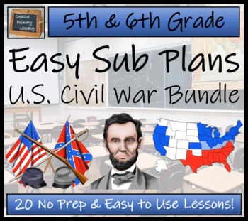 Preview of Emergency Sub Plans | American Civil War Bundle | 5th Grade & 6th Grade