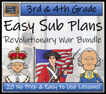 Preview of Emergency Sub Plans | American Revolutionary War Bundle | 3rd Grade & 4th Grade