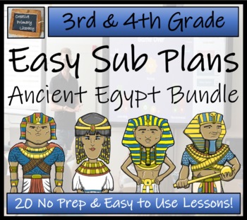 Preview of Emergency Sub Plans | Ancient Egypt Bundle | 3rd Grade & 4th Grade
