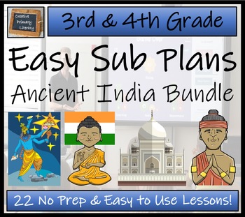 Preview of Emergency Sub Plans | Ancient India Bundle | 3rd Grade & 4th Grade