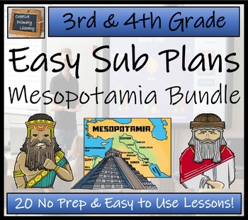 Preview of Emergency Sub Plans | Ancient Mesopotamia Bundle | 3rd Grade & 4th Grade