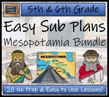 Preview of Emergency Sub Plans | Ancient Mesopotamia Bundle | 5th Grade & 6th Grade