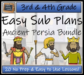 Preview of Emergency Sub Plans | Ancient Persia Bundle | 3rd Grade & 4th Grade