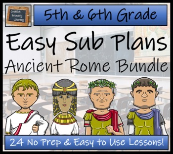 Preview of Emergency Sub Plans | Ancient Rome Bundle | 5th Grade & 6th Grade