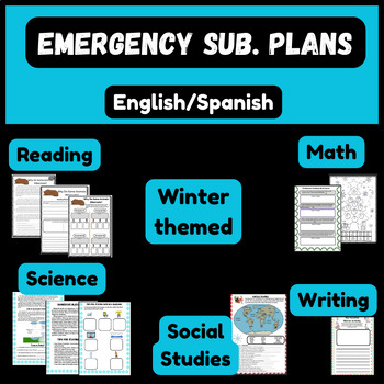 Preview of Emergency Sub Plans- Bilingual- Winter Themed- English/Spanish