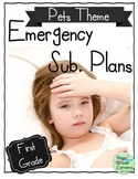 Emergency Sub Plans for First Grade Pet Theme for 1st Quarter