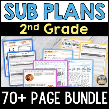 Preview of Emergency Sub Plans Bundle - 2nd Grade substitute printables
