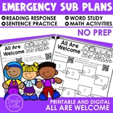 Emergency Sub Plans Kindergarten & 1st Grade All Are Welco