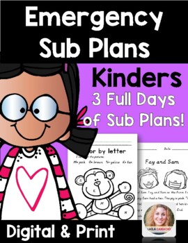 Preview of Distance Learning Emergency Sub Plans Kindergarten