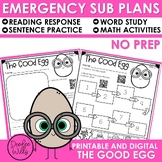 Emergency Sub Plans Kindergarten & First Grade The Good Eg