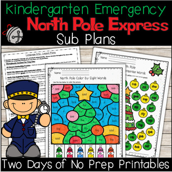 Preview of Emergency Sub Plans-Kindergarten North Pole Express! 
