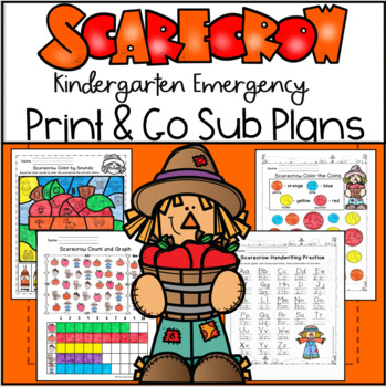 Preview of Emergency Sub Plans-Kindergarten Scarecrow Packet!