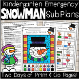Emergency Sub Plans-Kindergarten Snowman Packet!