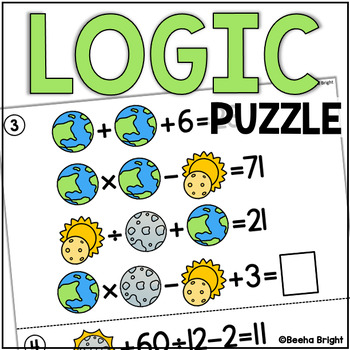Preview of Math Logic Puzzles Activities 3rd 4th 5th 6th 7th Grade