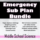 Emergency Middle Science Sub Plans No Prep  Activity Bundl