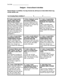 Emergency Sub Plans - Religion Choice Board Activities