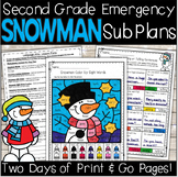 Emergency Sub Plans-Second Grade Snowman Packet!