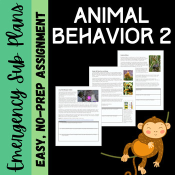 Preview of EMERGENCY SUB PLANS: Animal Behavior 2 (Bullies)