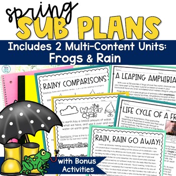Preview of Emergency Sub Plans Spring 3rd 4th Grade Substitute Lessons No Prep