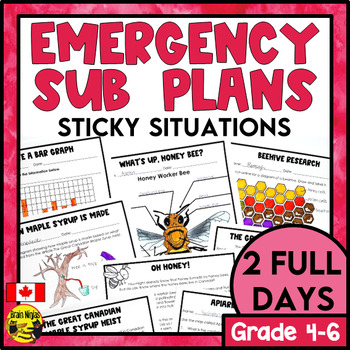 Preview of Emergency Sub Plans | Sticky Situations | For Canada | Grade 4 to 6