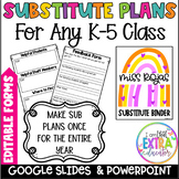 Emergency Sub Plans | Sub Tub | Substitute Teacher Binder 