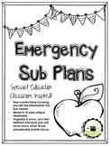 Emergency Sub Plans Template & Editable {SPECIAL EDUCATION}