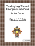 Emergency Sub Plans: Thanksgiving for 1st or 2nd Grade ELA