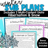 Emergency Sub Plans Winter 3rd Grade 4th Grade Substitute Lessons