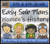 Emergency Sub Plans | Womens History Bundle | 5th Grade & 