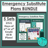 Emergency Sub Plans for 3rd or 4th Grade BUNDLE - FIVE DAY