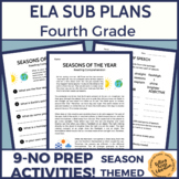 4th Grade Emergency Sub Plans for ELA No Prep Independent 