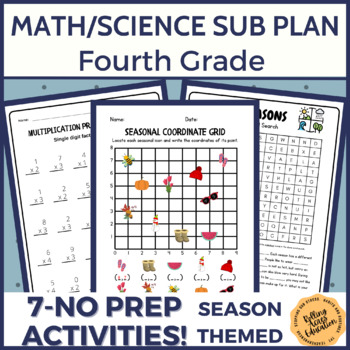 Preview of Emergency Sub Plans for 4th Grade Math and Science Independent Work