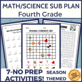 Emergency Sub Plans for 4th Grade Math and Science Indepen