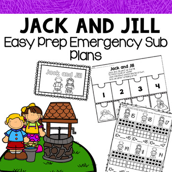 Preview of Kindergarten Emergency Sub Plans for Jack and Jill
