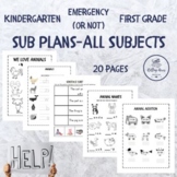Emergency Sub Plans for Kindergarten, 1st Grade: No Prep P