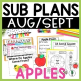 Emergency Sub Plans for Kindergarten or First Grade - Augu