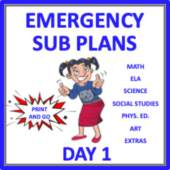 Preview of Emergency Sub Plans for Middle School: Day 1