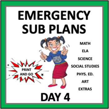 Preview of Emergency Sub Plans for Middle School: Day 4