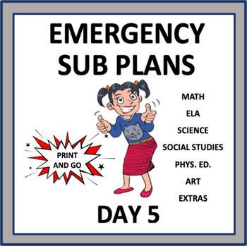 Preview of Emergency Sub Plans for Middle School: Day 5