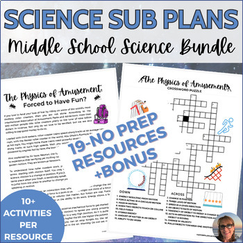 Preview of Emergency Sub Plans for Middle School Science Bundle Independent Work Packets