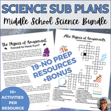 Emergency Sub Plans for Middle School Science Bundle Indep