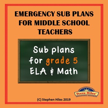 Preview of ELA & Math Sub Plans for Middle School Teachers