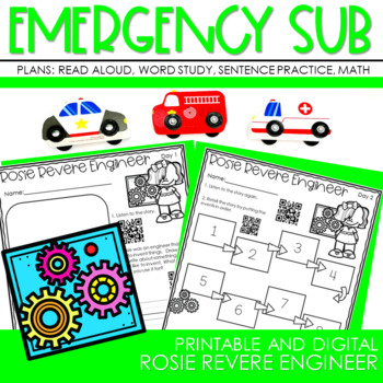 Preview of Emergency Sub Plans for Rosie Revere Engineer