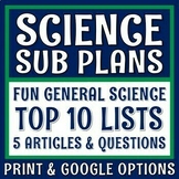 Emergency General Science Sub Plans for Science FUN Top 10